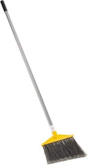 Rubbermaid - 10-1/2" Wide, Black Polypropylene Bristles, Aluminum Handle, Angled Broom - Flagged, Water Resistant - Exact Industrial Supply