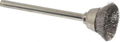 Anderson - 9/16" Diam, 1/8" Shank Diam, Stainless Steel Fill Cup Brush - 0.005 Wire Diam, 25,000 Max RPM - Exact Industrial Supply