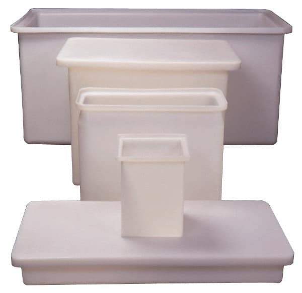 Made in USA - 45 Gallon Rectangular Plastic Tank - 12" High x 24" Diam - Exact Industrial Supply