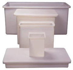 Made in USA - 45 Gallon Rectangular Plastic Tank - 12" High x 24" Diam - Exact Industrial Supply