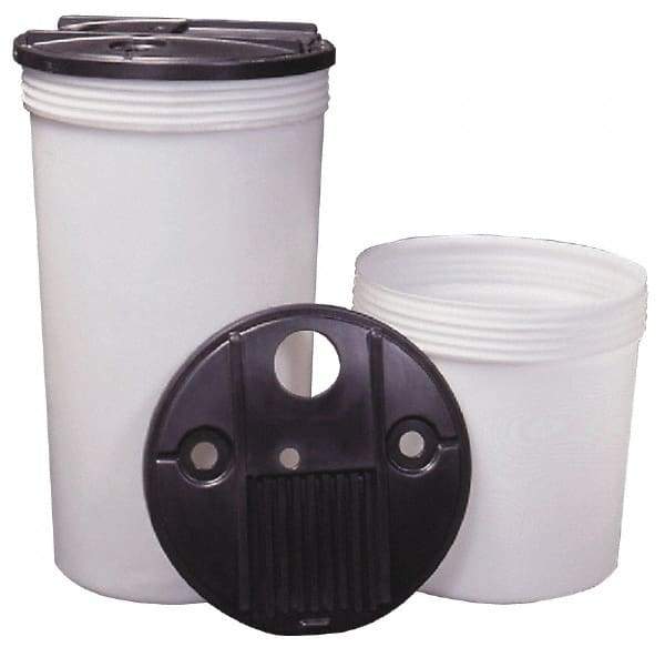 Made in USA - 30 Gallon Tapered Cylinder Plastic Tank - 23" High x 22" Diam - Exact Industrial Supply