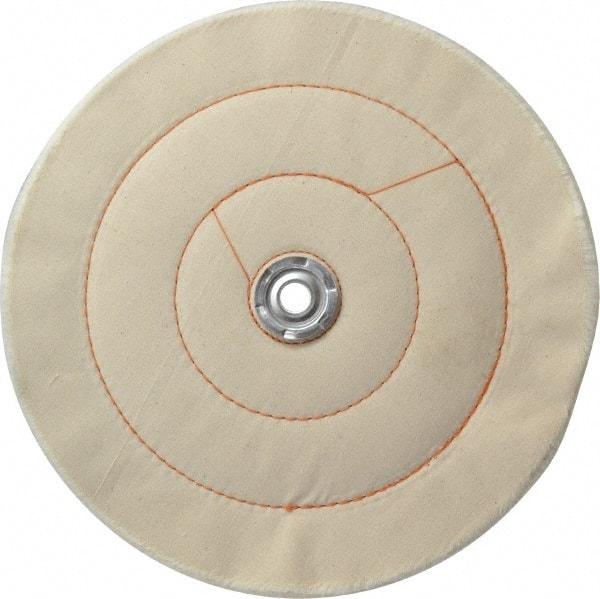 Dico - 10" Diam x 1/2" Thick Unmounted Buffing Wheel - Cushion Sewn, 1" Arbor Hole, Medium Density - Exact Industrial Supply