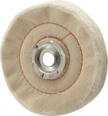 Dico - 4" Diam x 3/4" Thick Unmounted Buffing Wheel - Cushion Sewn, 1/2" Arbor Hole, Medium Density - Exact Industrial Supply