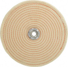 Dico - 8" Diam x 1/2" Thick Unmounted Buffing Wheel - Spiral Sewn, 1/2" Arbor Hole, Coarse Grade - Exact Industrial Supply