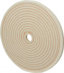 Dico - 10" Diam x 1/2" Thick Unmounted Buffing Wheel - Spiral Sewn, 1/2" Arbor Hole, Coarse Grade - Exact Industrial Supply