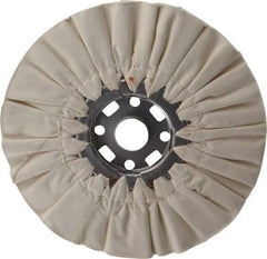 Divine Brothers - 10" Diam x 1/2" Thick Unmounted Buffing Wheel - Ventilated Bias Cut, 1-1/4" Arbor Hole - Exact Industrial Supply