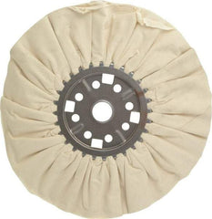 Divine Brothers - 14" Diam x 1/2" Thick Unmounted Buffing Wheel - Ventilated Bias Cut, 1-1/4" Arbor Hole - Exact Industrial Supply