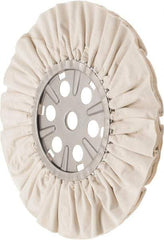 Divine Brothers - 16" Diam x 1/2" Thick Unmounted Buffing Wheel - Ventilated Bias Cut, 1-1/4" Arbor Hole - Exact Industrial Supply
