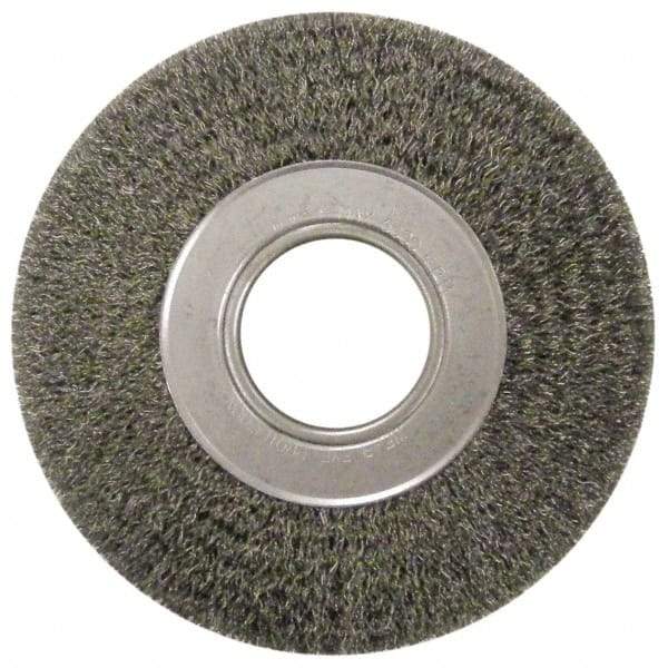 Anderson - 7" OD, 2" Arbor Hole, Crimped Steel Wheel Brush - 1-3/4" Face Width, 1-5/8" Trim Length, 0.0118" Filament Diam, 6,000 RPM - Exact Industrial Supply