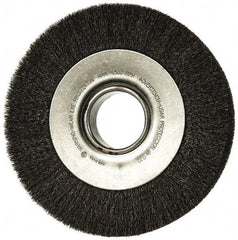 Anderson - 8" OD, 2" Arbor Hole, Crimped Steel Wheel Brush - 1-5/8" Face Width, 1-1/2" Trim Length, 0.006" Filament Diam, 4,500 RPM - Exact Industrial Supply