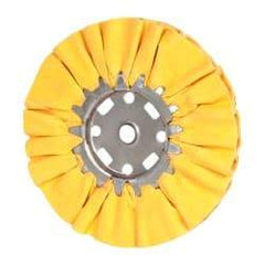 Divine Brothers - 8" Diam x 1/2" Thick Unmounted Buffing Wheel - Ventilated Bias Cut, 1/2" Arbor Hole - Exact Industrial Supply