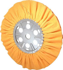 Divine Brothers - 16" Diam x 1/2" Thick Unmounted Buffing Wheel - Ventilated Bias Cut, 1-1/4" Arbor Hole - Exact Industrial Supply