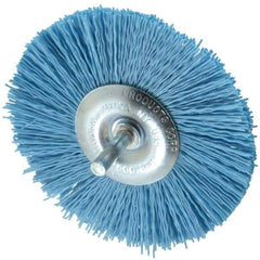 Dico - 4" OD, 1/4" Shank Diam, Crimped Nylon Wheel Brush - 3/8" Face Width - Exact Industrial Supply
