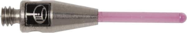 Renishaw - 0.0394 Inch Ball Diameter, Stainless Steel Stem, M2 Thread, Ruby Point Ball Tip CMM Stylus - 0.315 Inch Working Length, 0.5906 Inch Overall Length - Exact Industrial Supply