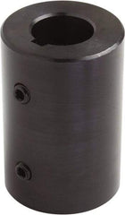 Climax Metal Products - 2" Inside x 3-5/16" Outside Diam, Set Screw Rigid Coupling with Keyway - 4-1/2" Long x 1/2" Keyway Width x 1/4" Keyway Depth - Exact Industrial Supply