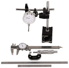 Value Collection - 6 Piece, Machinist Caliper and Micrometer Tool Kit - Exact Industrial Supply