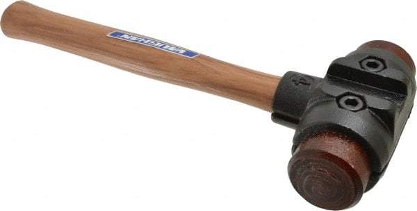 Vaughan Bushnell - 4-1/2 Lb Head 2" Face Rawhide Rawhide Split Head Hammer - Wood Handle - Exact Industrial Supply