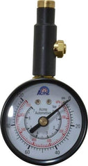 Acme - 0 to 100 psi Dial Straight Tire Pressure Gauge - Closed Check - Exact Industrial Supply