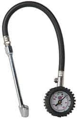 Acme - 0 to 160 psi Dial Straight Dual Tire Pressure Gauge - Closed Check, 12' Hose Length - Exact Industrial Supply