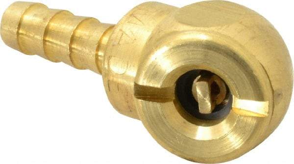 Acme - Open Check Brass Air Chuck - Ball Foot Chuck, 1/4 Barbed - Exact Industrial Supply