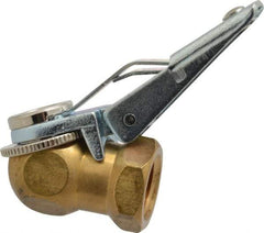 Acme - Closed Check Brass/Steel Air Chuck - Ball Foot with Clip Chuck, 1/4 FPT - Exact Industrial Supply