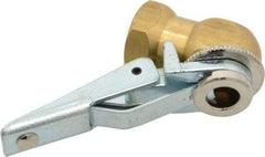 Acme - Open Check Brass/Steel Air Chuck - Ball Foot with Clip Chuck, 1/4 FPT - Exact Industrial Supply
