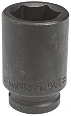 Blackhawk by Proto - 3/4" Drive 1-1/8" Deep Impact Socket - 6 Points, 3-1/4" OAL - Exact Industrial Supply