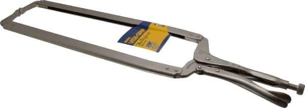 Irwin - 24" OAL C-Clamp Locking Pliers - 15-1/2" Jaw Depth, 12-1/2" Jaw Opening - Exact Industrial Supply