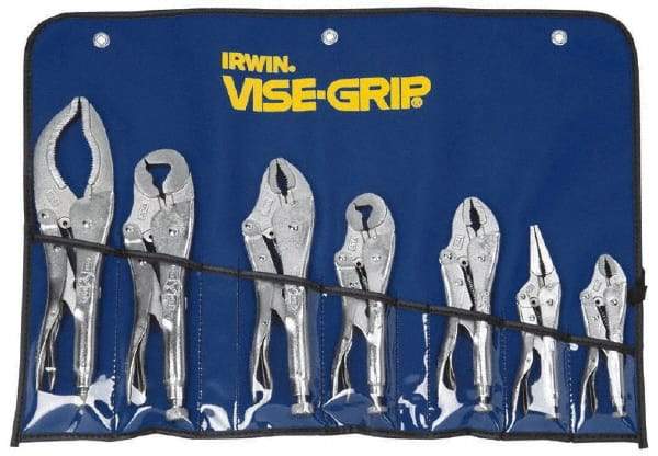 Irwin - 7 Piece Locking Plier Set - Comes in Kit Bag - Exact Industrial Supply