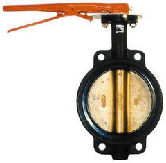 Legend Valve - 4" Pipe, Wafer Butterfly Valve - Lever Handle, Cast Iron Body, Buna-N Seat, 200 WOG, Aluminum Bronze Disc, Stainless Steel Stem - Exact Industrial Supply
