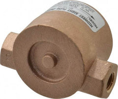 Dwyer - 1/4 Inch, Bronze Body Sight Flow Indicator - 125 Max psi, 3 Inch Overall Length, 200°F - Exact Industrial Supply