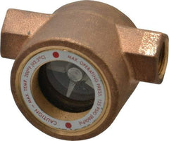 Dwyer - 3/8 Inch, Bronze Body Sight Flow Indicator - 125 Max psi, 3 Inch Overall Length, 200°F - Exact Industrial Supply