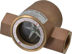 Dwyer - 3/4 Inch, Bronze Body Sight Flow Indicator - 125 Max psi, 4-1/16 Inch Overall Length, 200°F - Exact Industrial Supply