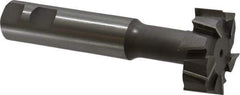 Made in USA - 2" Cut Diam, 3/4" Cut Width, 51/64" Neck Diam, 1" Shank Diam, 5-11/16" OAL, M42 Cobalt T-Slot Cutter - Uncoated, Staggered Teeth, 10 Teeth, Weldon Flat - Exact Industrial Supply