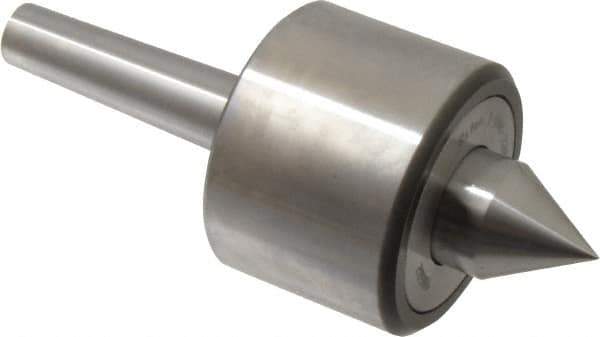 Riten - MT2 Taper Shank, 2-3/8" Head Diam 4,480 Lb Capacity Live Center - 4,000 Max RPM, 1-3/4" Head Length, 1" Point Diam, 1-1/4" Point Len, 440 Lb Max Workpc, 5.786" OAL, 1-1/4" Long Tip, Standard Point - Exact Industrial Supply