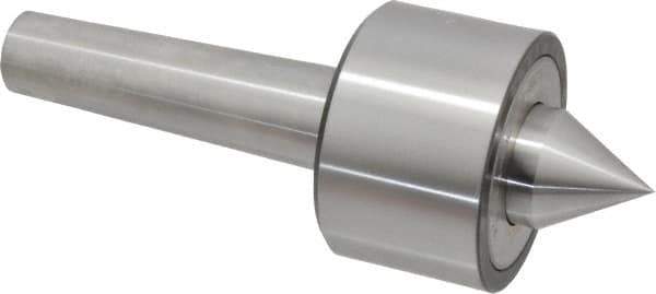 Riten - MT4 Taper Shank, 3" Head Diam 6,000 Lb Capacity Live Center - 4,000 Max RPM, 1-31/32" Head Length, 1-3/8" Point Diam, 1-1/2" Point Len, 2,100 Lb Max Workpc, 7.907" OAL, 1-1/2" Long Tip, Standard Point - Exact Industrial Supply