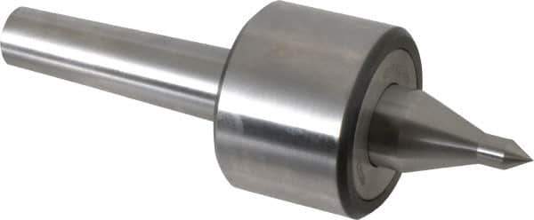 Riten - MT3 Taper Shank, 2-3/8" Head Diam 4,480 Lb Capacity Live Center - 4,000 Max RPM, 1-3/4" Head Length, 3/8" Point Diam, 1-7/8" Point Len, 310 Lb Max Workpc, 7-1/16" OAL, 5/8" Long Tip, Long Point - Exact Industrial Supply