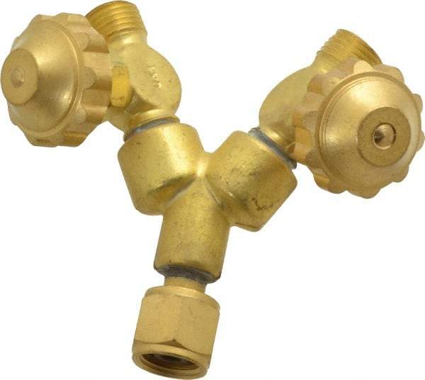 Value Collection - Oxygen, Two Hose to One Regulator - 9/16-18 RHF Inch Thread Inlet, 9/16-18 RHF Inch Thread Outlet - Exact Industrial Supply