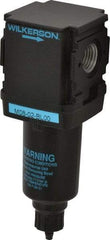 Wilkerson - 1/4" Port Coalescing Filter - Zinc Bowl, Manual Drain, 250 Max psi, 0.05 Micron Rating, 4.58" Long x 1.58" Wide - Exact Industrial Supply