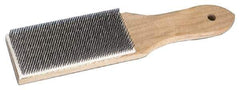 Weiler - 3/4" Trim Length Steel Brush - 4" Brush Length, 8-1/4" OAL, 1/4" Trim Length, Wood Straight Handle - Exact Industrial Supply