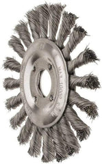 Value Collection - 5" OD, 7/8" Arbor Hole, Knotted Steel Wheel Brush - 1/2" Face Width, 1-1/8" Trim Length, 0.008" Filament Diam, 10,000 RPM - Exact Industrial Supply