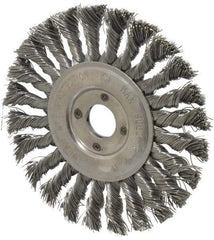 Value Collection - 6" OD, 7/8" Arbor Hole, Knotted Steel Wheel Brush - 1/2" Face Width, 1-1/2" Trim Length, 0.012" Filament Diam, 9,000 RPM - Exact Industrial Supply