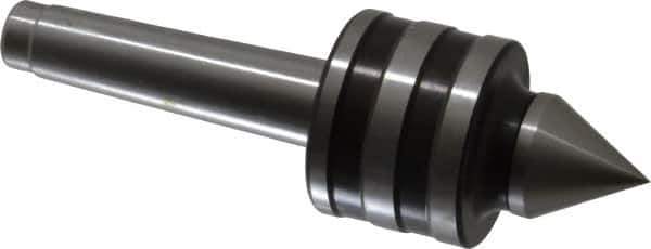 Value Collection - MT2 Taper Shank Shank, 41mm Head Diam, Live Center - 5,000 Max RPM, 24mm Point Diam, 2.22" Point Len, 463 Lb Max Workpc, Standard Point - Exact Industrial Supply