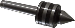 Value Collection - MT2 Taper Shank Shank, 41mm Head Diam, Live Center - 5,000 Max RPM, 24mm Point Diam, 2.22" Point Len, 463 Lb Max Workpc, Standard Point - Exact Industrial Supply