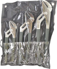 Value Collection - 3 Piece Tongue & Groove Plier Set - Comes in Plastic Pouch - Exact Industrial Supply