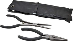 Value Collection - 2 Piece Needle Nose Plier Set - Comes in Plastic Pouch - Exact Industrial Supply