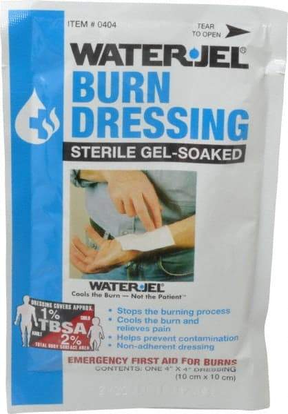 North - 4" Long x 4" Wide, General Purpose Gel Soaked Burn Dressing - White, Nonwoven Bandage - Exact Industrial Supply