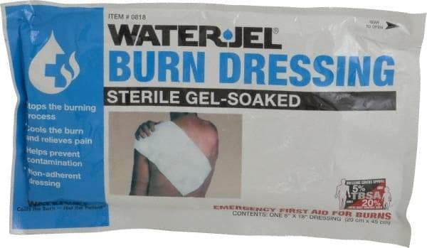North - 18" Long x 8" Wide, General Purpose Gel Soaked Burn Dressing - White, Nonwoven Bandage - Exact Industrial Supply