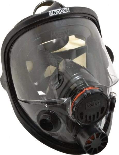 North - Series 7600, Size M/L Full Face Respirator - 5-Point Suspension, Threaded Connection - Exact Industrial Supply