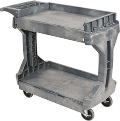 Akro-Mils - 400 Lb Capacity, 19" Wide x 41-1/2" Long x 34-3/4" High Standard Utility Cart - 2 Shelf, Plastic, 2 Rigid/2 Swivel Casters - Exact Industrial Supply